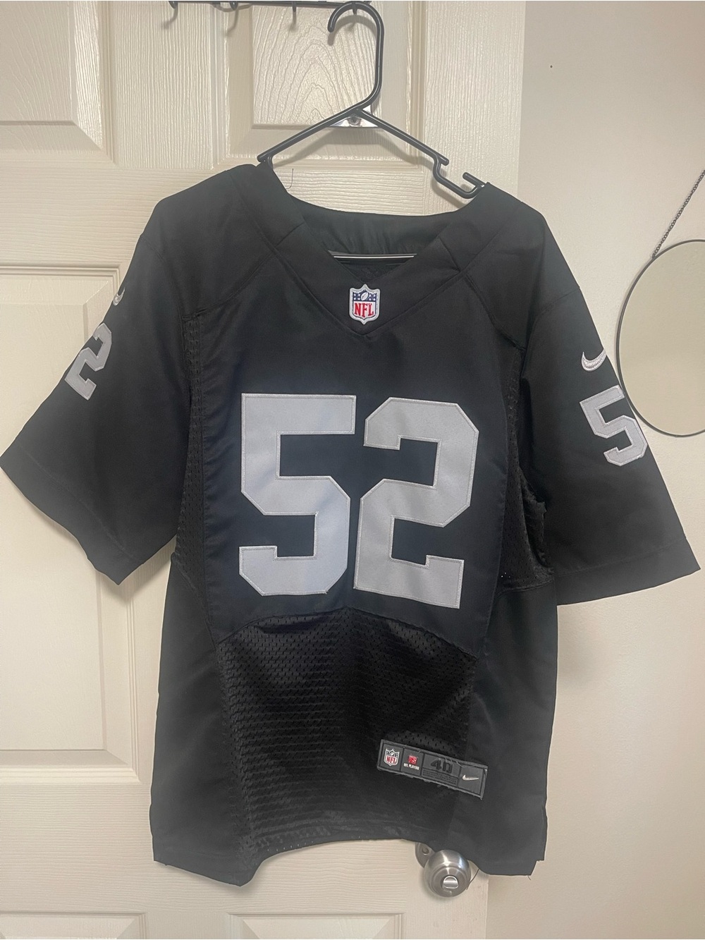NFL Black Kids Football Jersey #52 with White Numbers